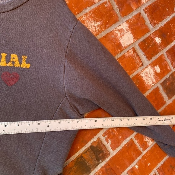 Blank Paige Womens Small Gray Anti Social Cropped Sweatshirt Sweater - Picture 7 of 9